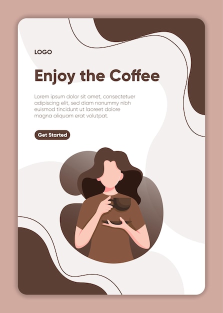 Platte ontwerp coffeeshop minimale postersjabloon