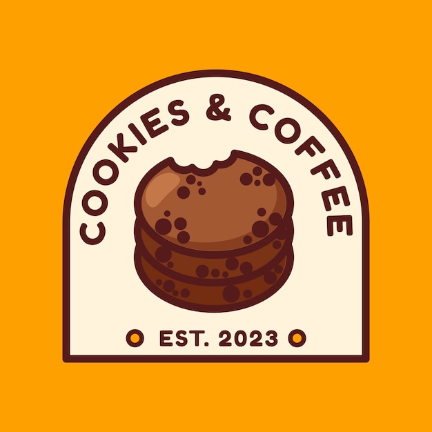 Vector platte ontwerp cookies logo sjabloon