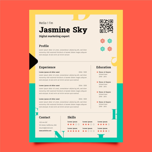 Vector platte ontwerp cv-template