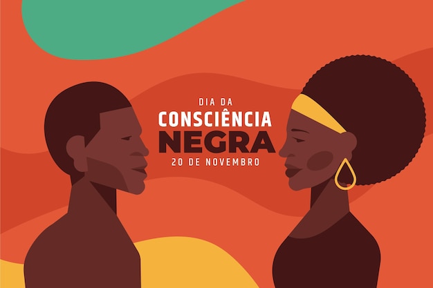 Vector platte ontwerp dia da consciencia negra