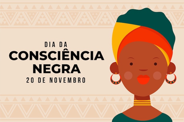 Platte ontwerp dia da consciencia negra