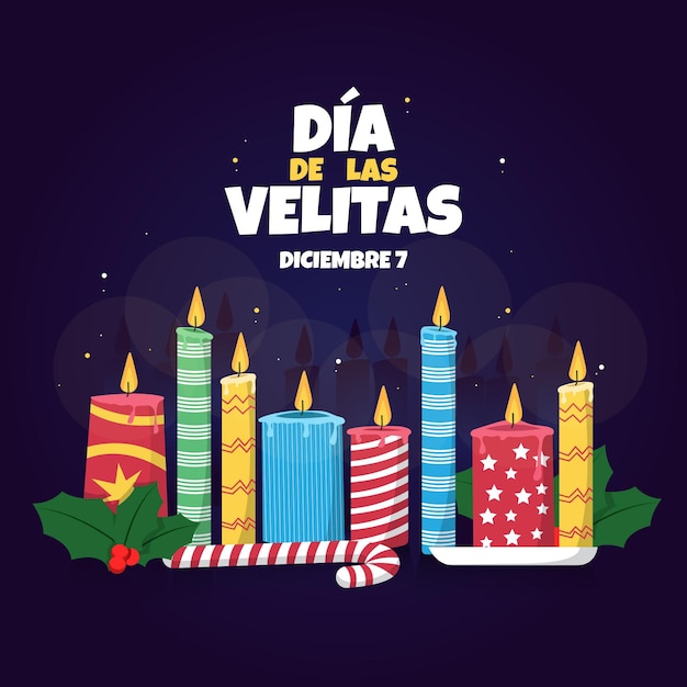 Platte ontwerp día de las velitas-evenement