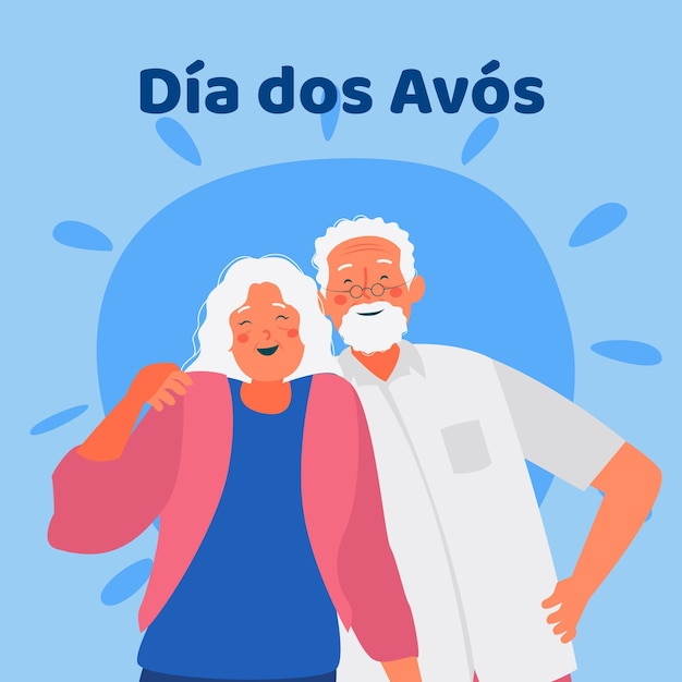 Vector platte ontwerp dia dos avos concept