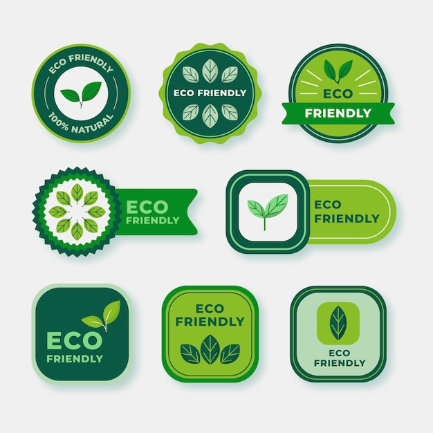 Platte ontwerp ecologie vriendelijke labels