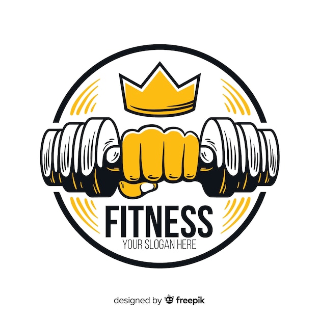 Vector platte ontwerp fitness-logo sjabloon