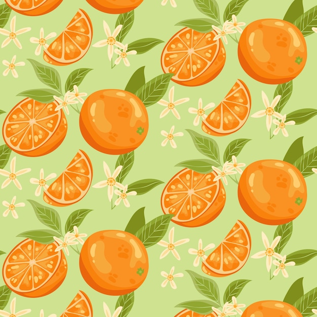 Vector platte ontwerp fruit en bloemmotief illustratie