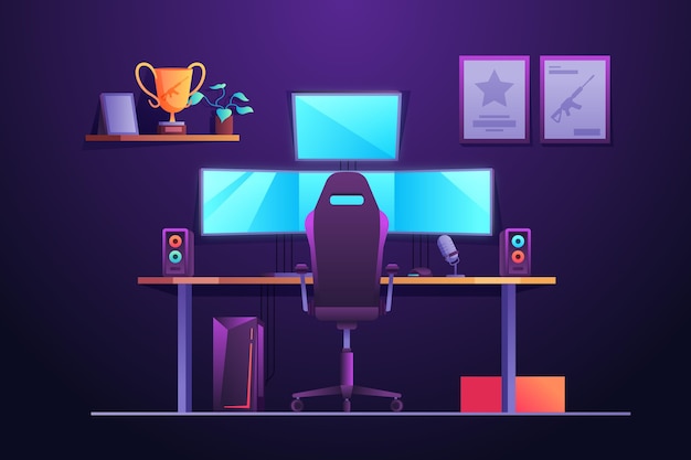 Platte ontwerp gamer kamer