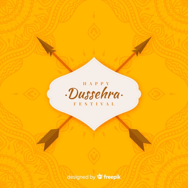 Platte ontwerp gelukkig dussehra concept