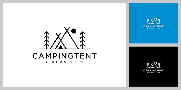 Platte ontwerp glamping-logo-ontwerp