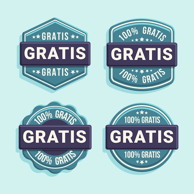 Vector platte ontwerp gratis labels-collectie