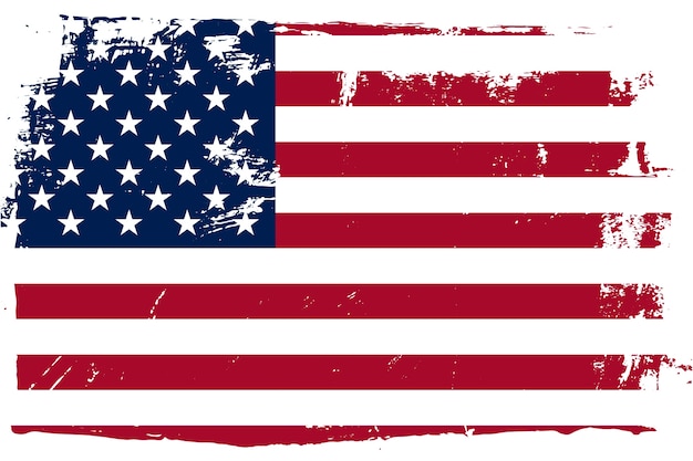 Platte ontwerp grunge Amerikaanse vlag achtergrond