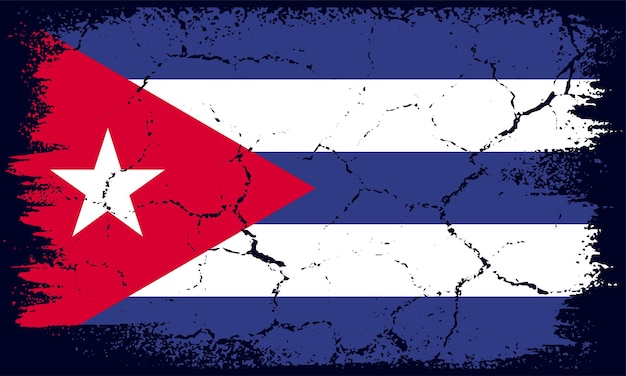 Platte ontwerp Grunge Cuba vlag achtergrond