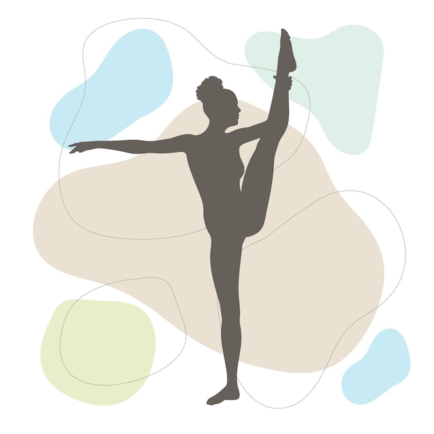 Platte ontwerp gymnast silhouet illustratie