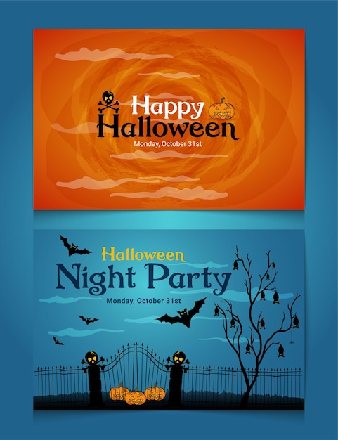 Platte ontwerp halloween achtergrond