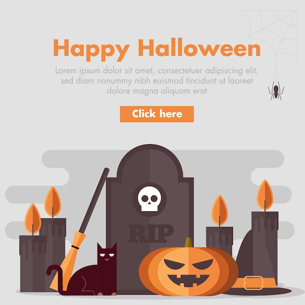 Platte ontwerp halloween banner