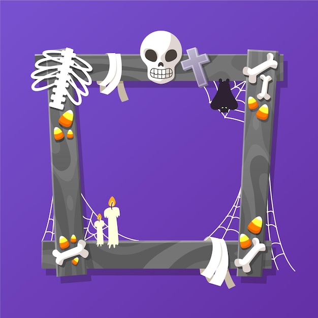 Platte ontwerp halloween frame