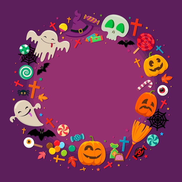 Platte ontwerp halloween frame