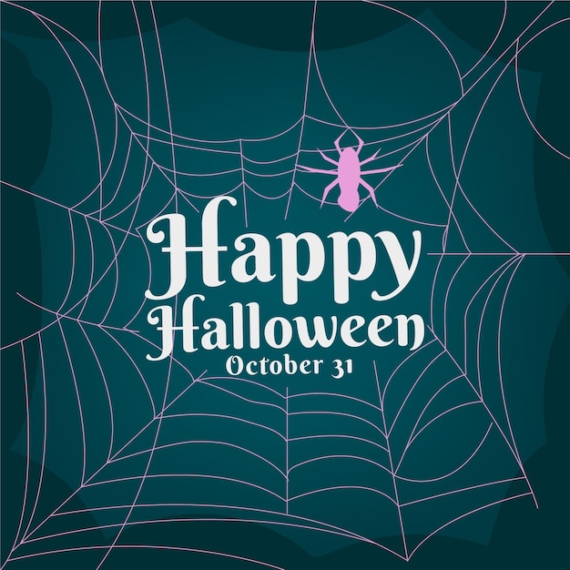 Platte ontwerp halloween spinneweb behang