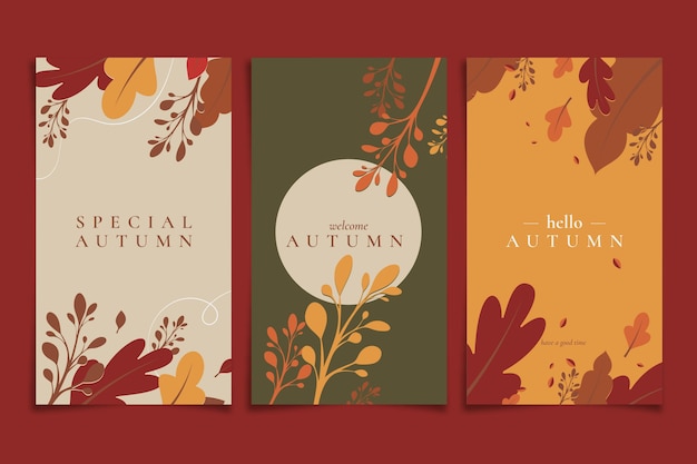 Platte ontwerp herfst banners set