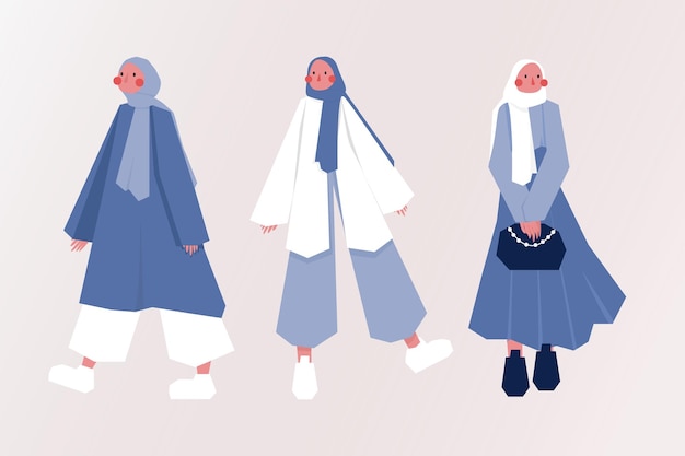 Platte ontwerp hijab meisje stand