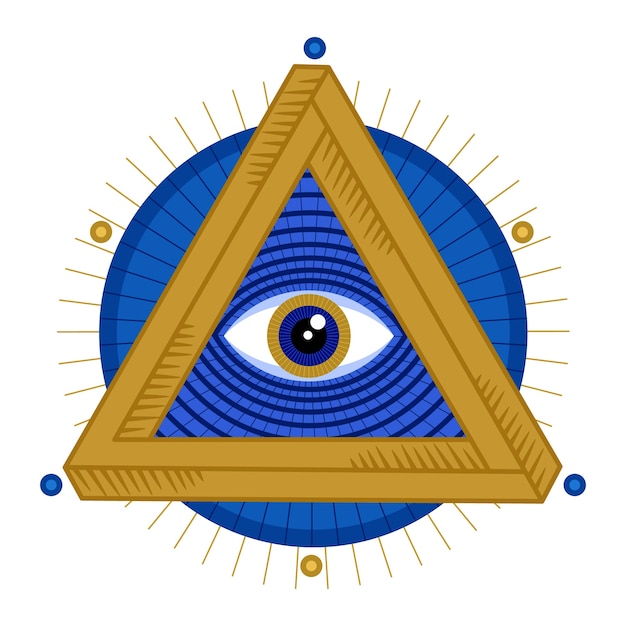 Vector platte ontwerp illuminati pictogrammen