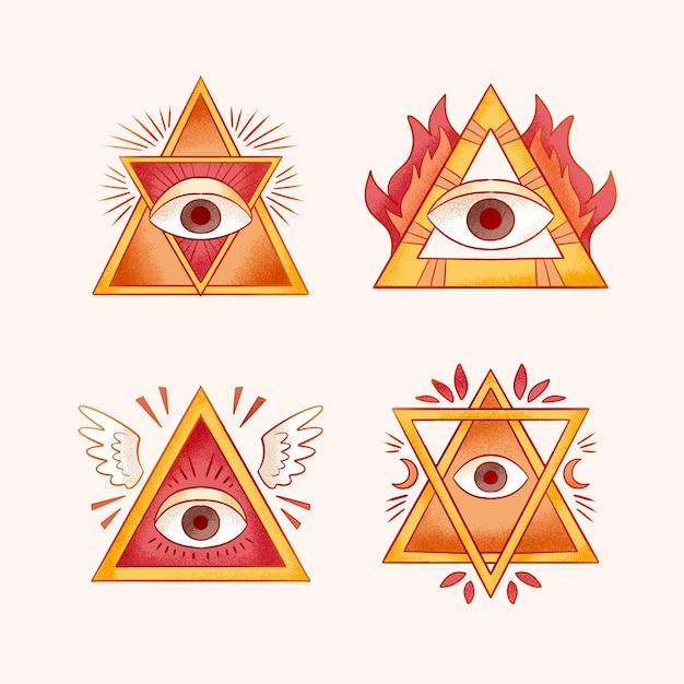 Vector platte ontwerp illuminati pictogramserie