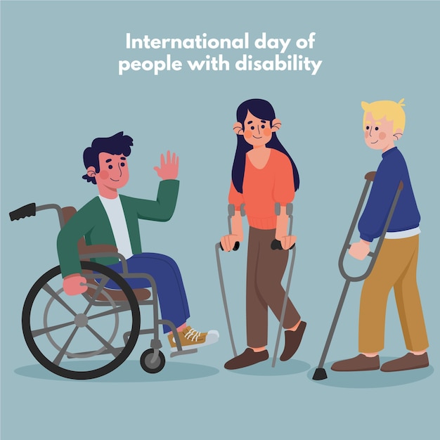 Vector platte ontwerp internationale dag van mensen met een handicap