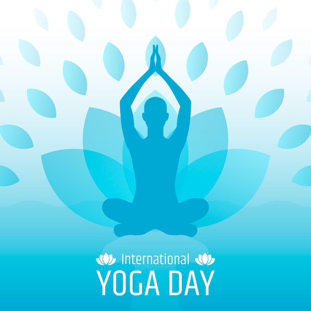 Platte ontwerp internationale dag van yoga