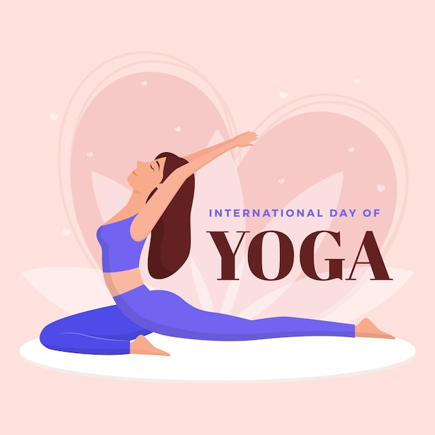 Platte ontwerp internationale dag van yoga