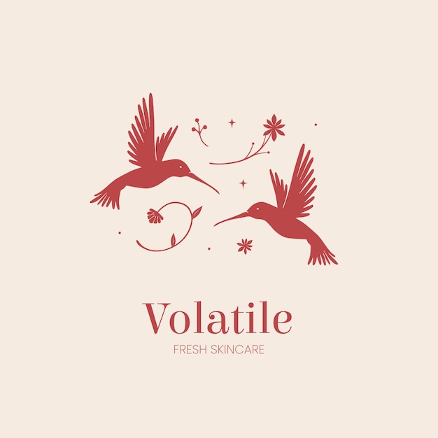 Vector platte ontwerp kolibrie logo templalte