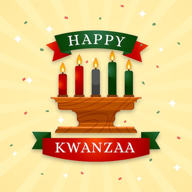 Platte ontwerp kwanzaa concept