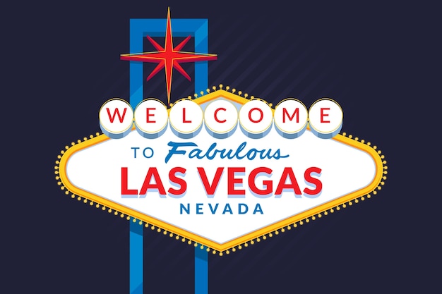 Platte ontwerp las vegas teken illustratie