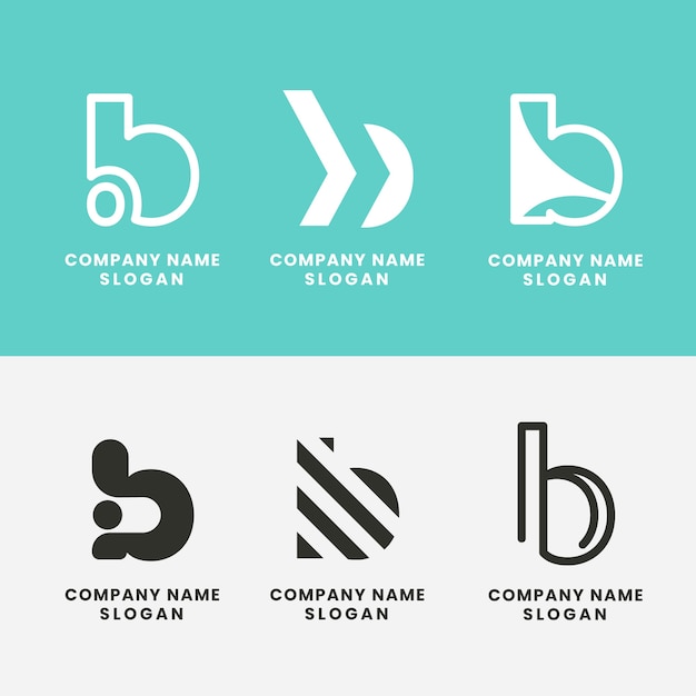 Vector platte ontwerp letter b logo sjabloon