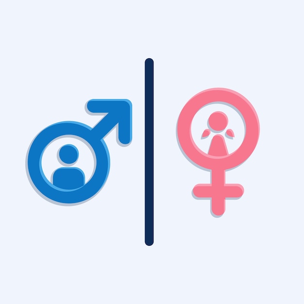 Vector platte ontwerp mannelijke vrouwelijke symbolen