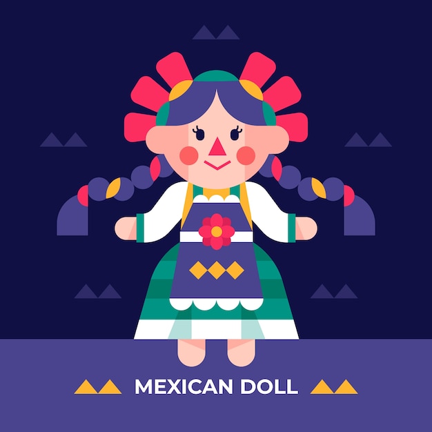 Vector platte ontwerp mexicaanse pop illustratie