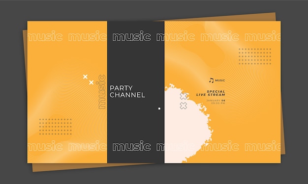 Vector platte ontwerp minimal music festival youtube channel art