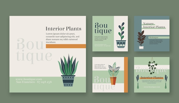 Vector platte ontwerp minimale boutique ontwerpsjabloon