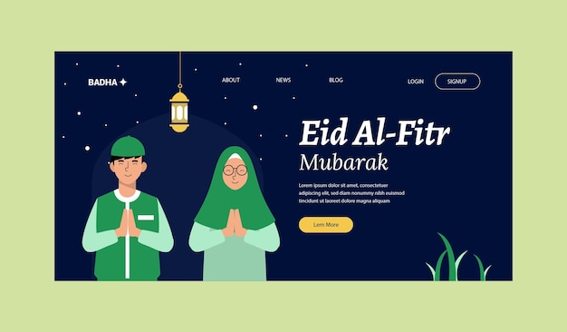 Platte ontwerp minimale eid al fitr sociale media berichten sjabloon instagram post gratis premium vector