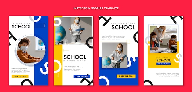 Platte ontwerp minimale internationale schoolsjabloon