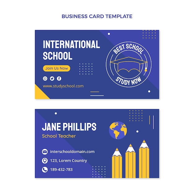 Platte ontwerp minimale internationale schoolsjabloon
