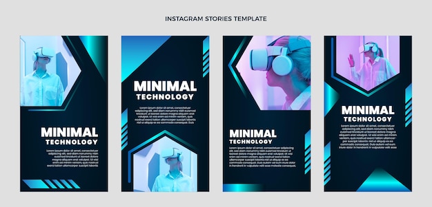 Vector platte ontwerp minimale technologie instagram-verhalen