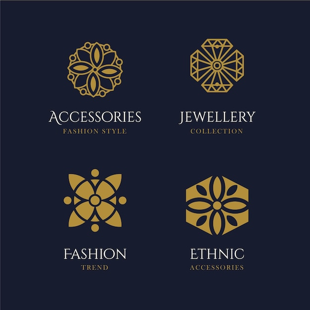 Platte ontwerp mode-accessoires logo set