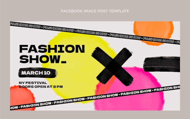 Platte ontwerp modeshow facebook afbeelding sjabloon