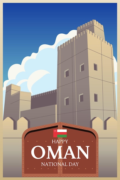 Platte ontwerp nationale dag van oman