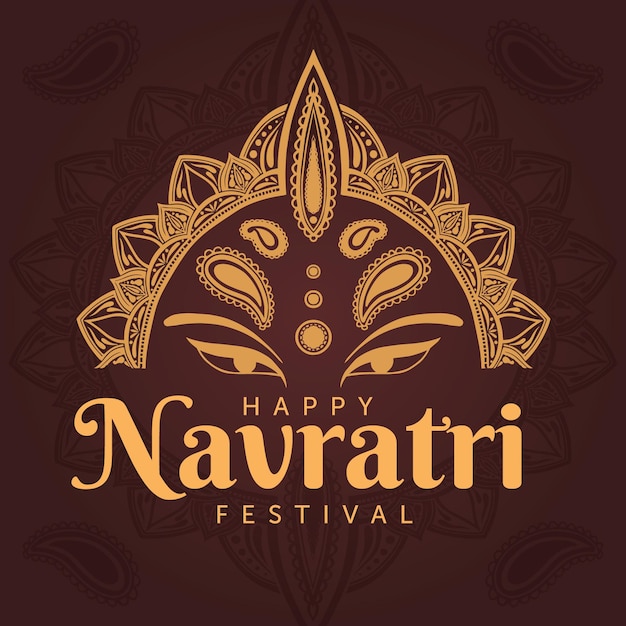 Vector platte ontwerp navratri concept