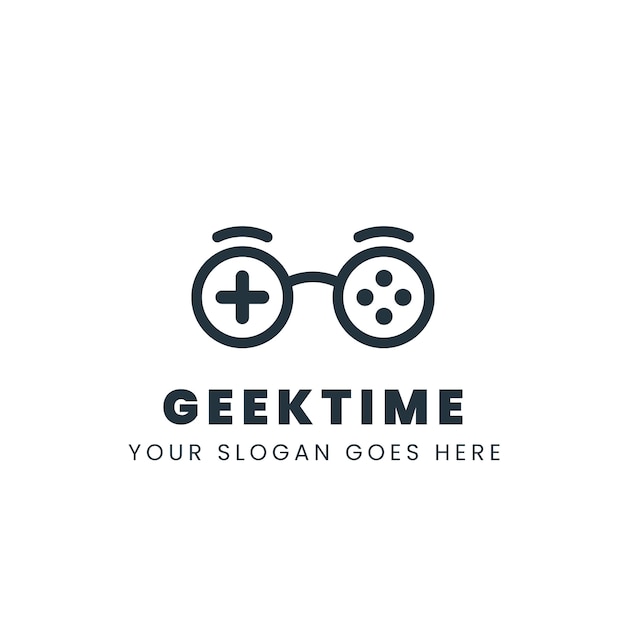 Vector platte ontwerp nerd logo sjabloon