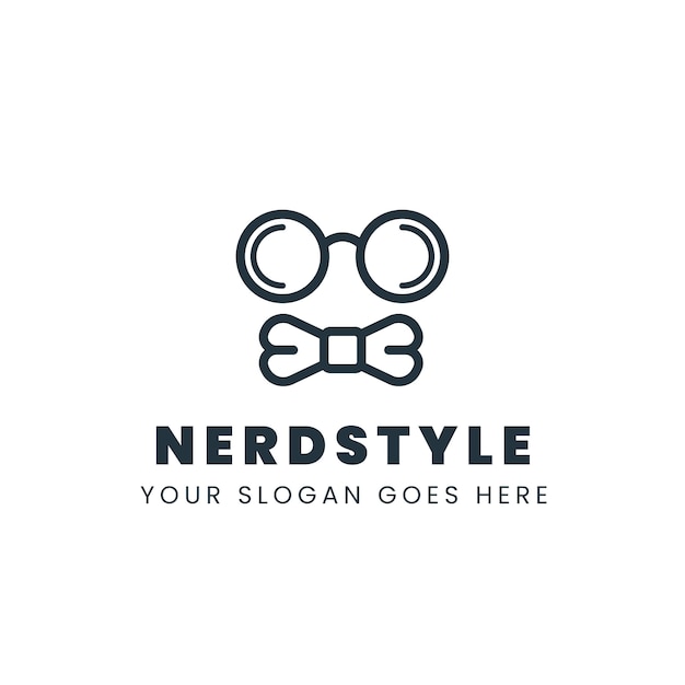 Vector platte ontwerp nerd logo sjabloon