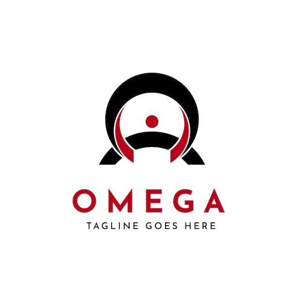 Vector platte ontwerp omega logo sjabloon