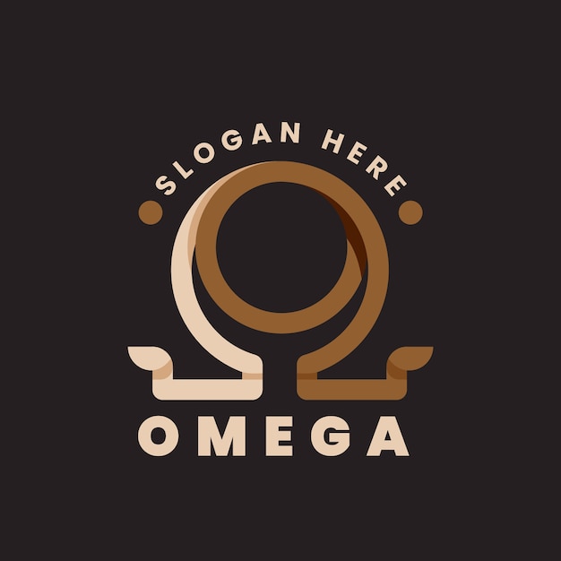 Platte ontwerp omega logo sjabloon