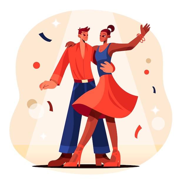 Vector platte ontwerp ontwerp salsa illustratie